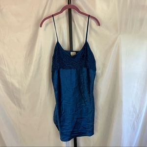 Intimate Moods Vintage Blue Lingerie Slip Dress, size Large